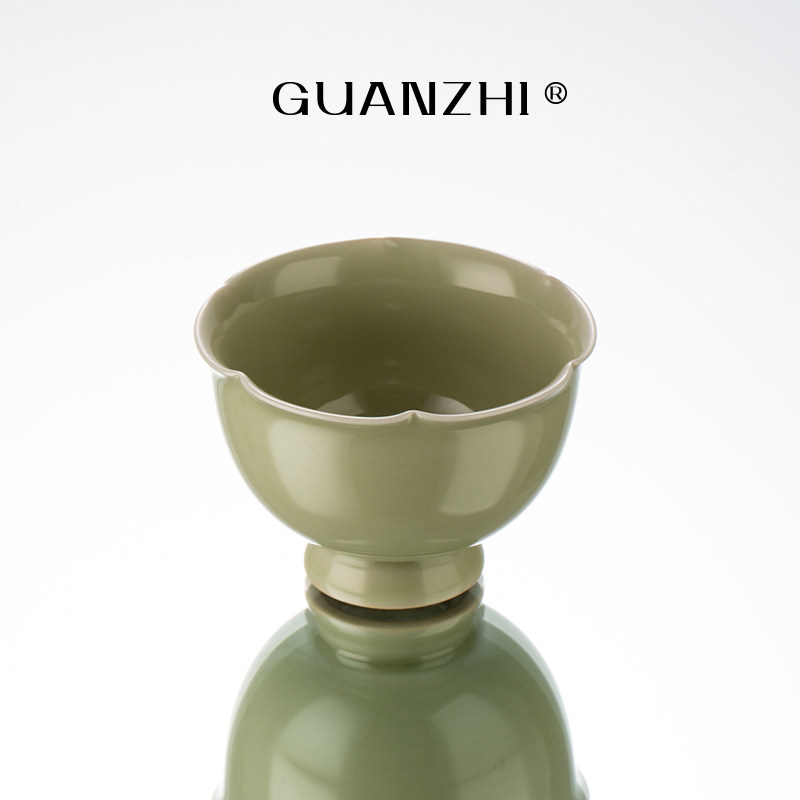 观止秘色釉玉兰杯茶杯