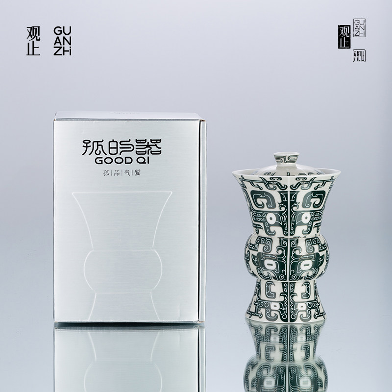 观止觚型二才盖碗茶杯套装
