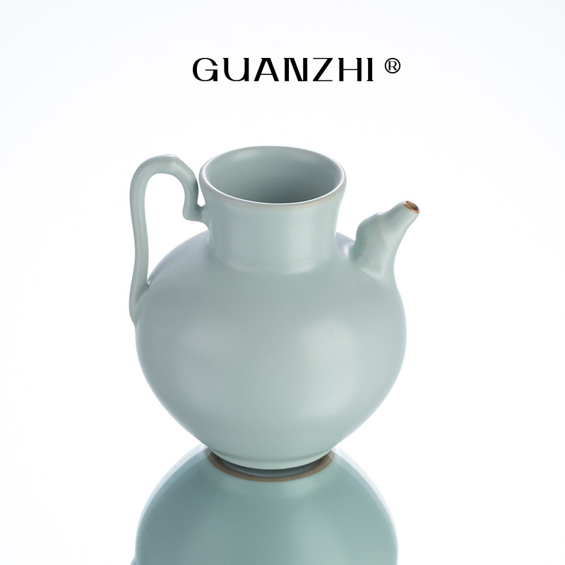 观止天青汝窑茶壶中式仿宋注水壶