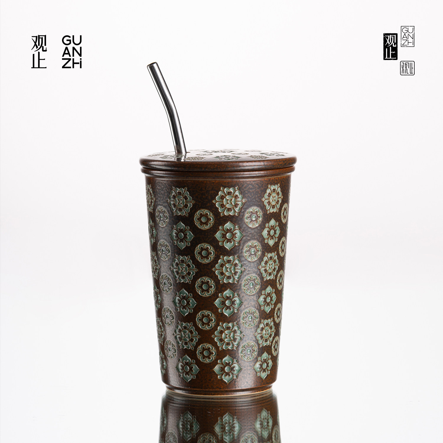 观止敦煌宝相花可乐杯饮料杯茶杯家用手工陶瓷泡茶个人专用主人杯