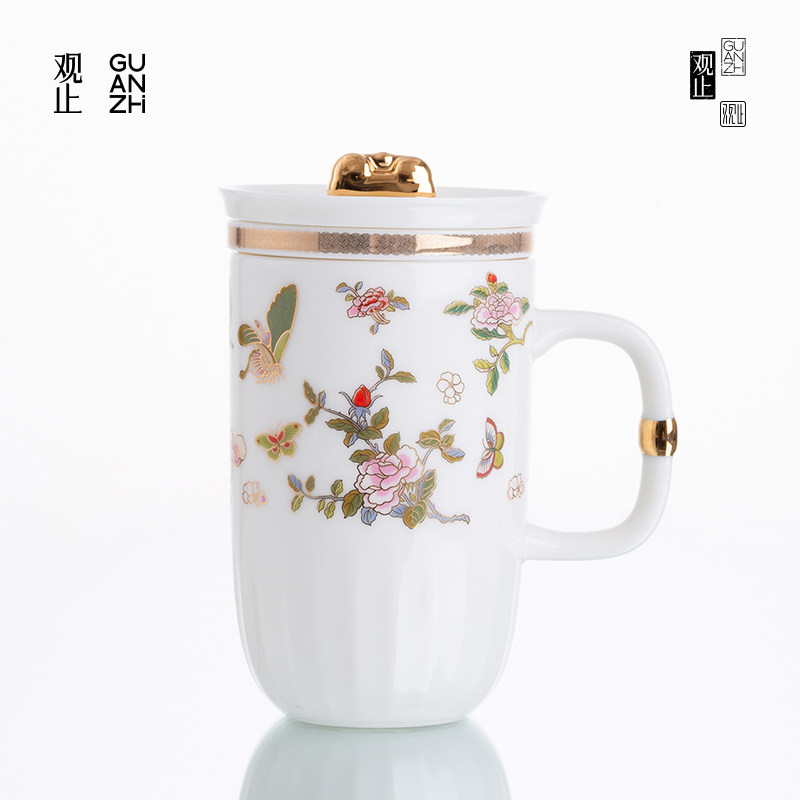 观止泡茶杯茶水分离办公室马克杯
