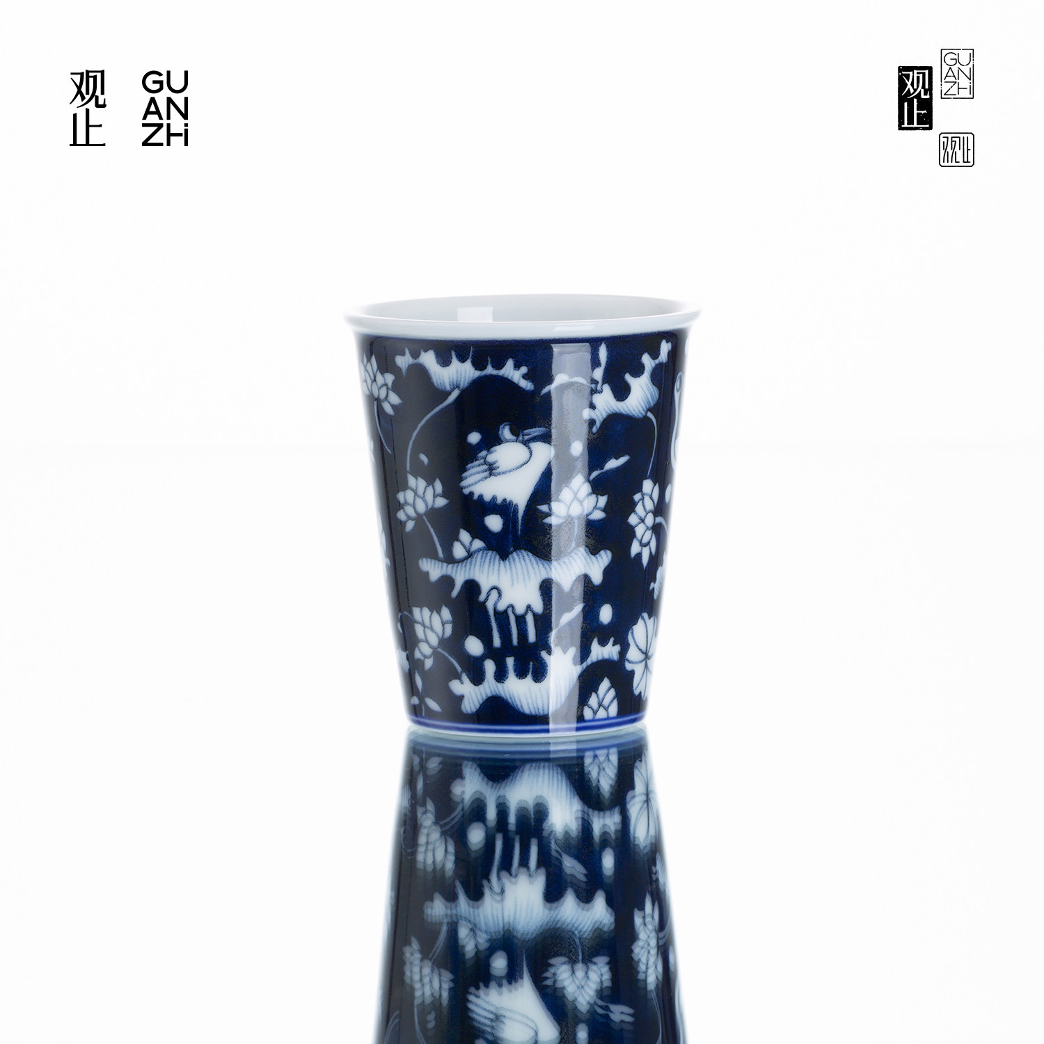观止青花一鹭莲升可乐杯