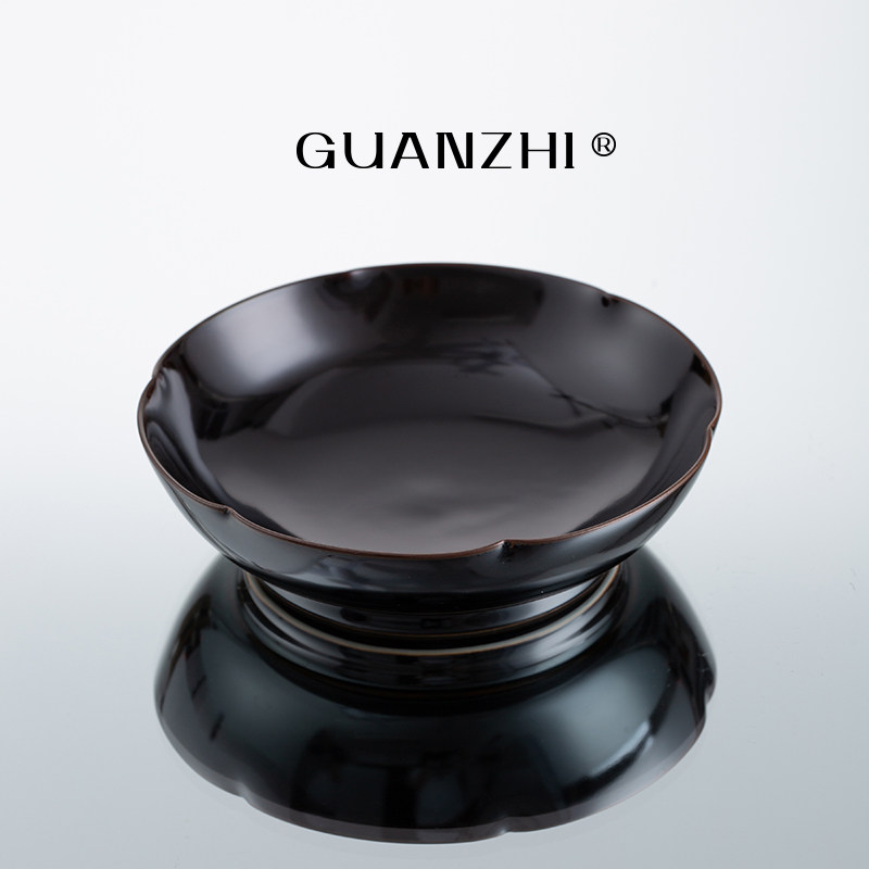 观止乌金釉陶瓷壶承复古茶托