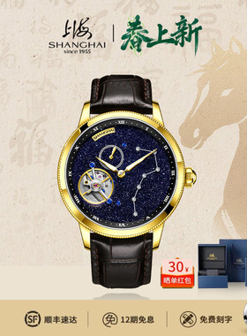 上海手表6833星空时迹北斗七星机械表男款卡罗素轨道式陀飞轮K01