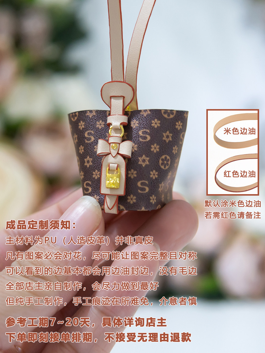 Miniature Bucket Bag for 1/6 BJD OB24 and Blythe Dolls - Product image 4