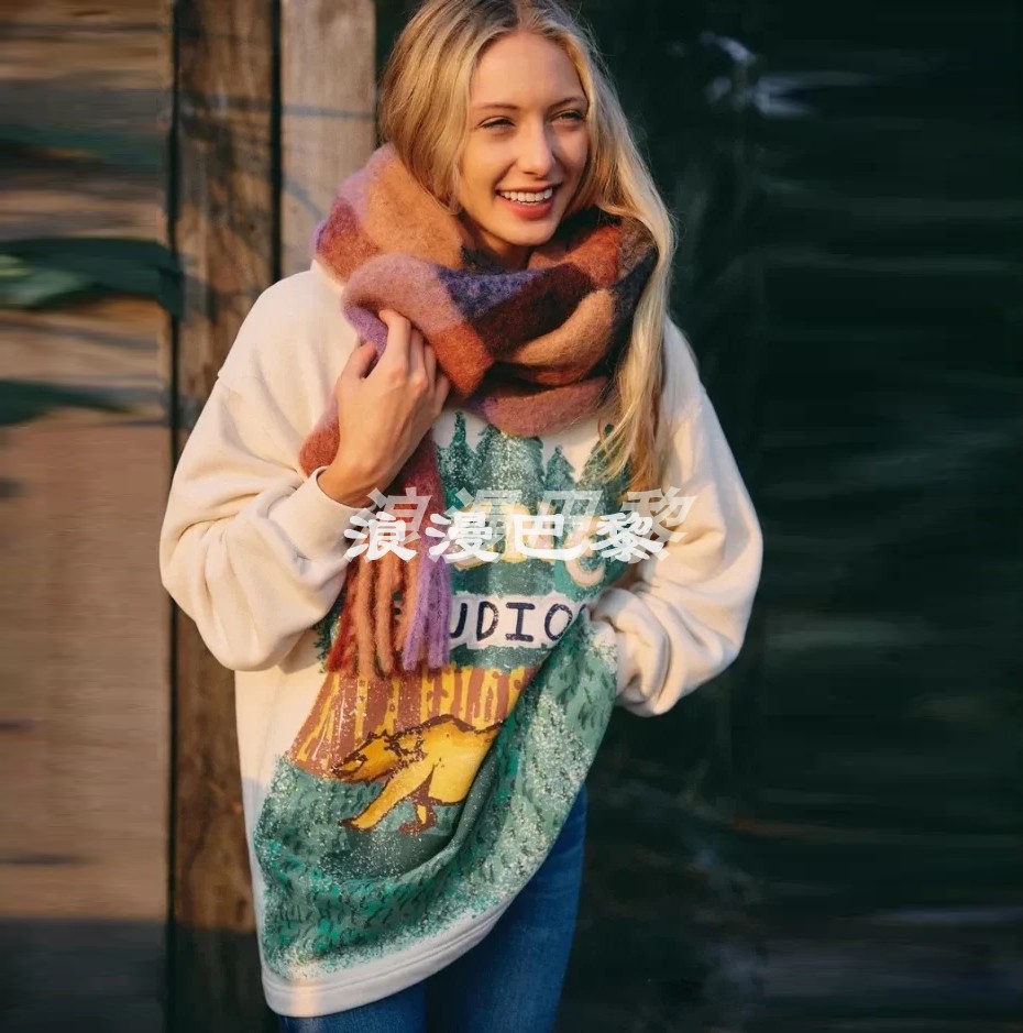 元！连帽森林小熊连帽卫衣印花涂鸦上衣减龄可爱 男女款情侣款