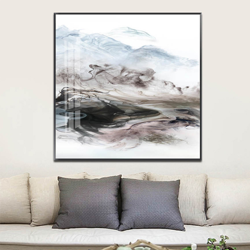 轻奢入门走廊过道正方形餐厅饭厅创意装饰画玄关挂画背景墙面壁画图片