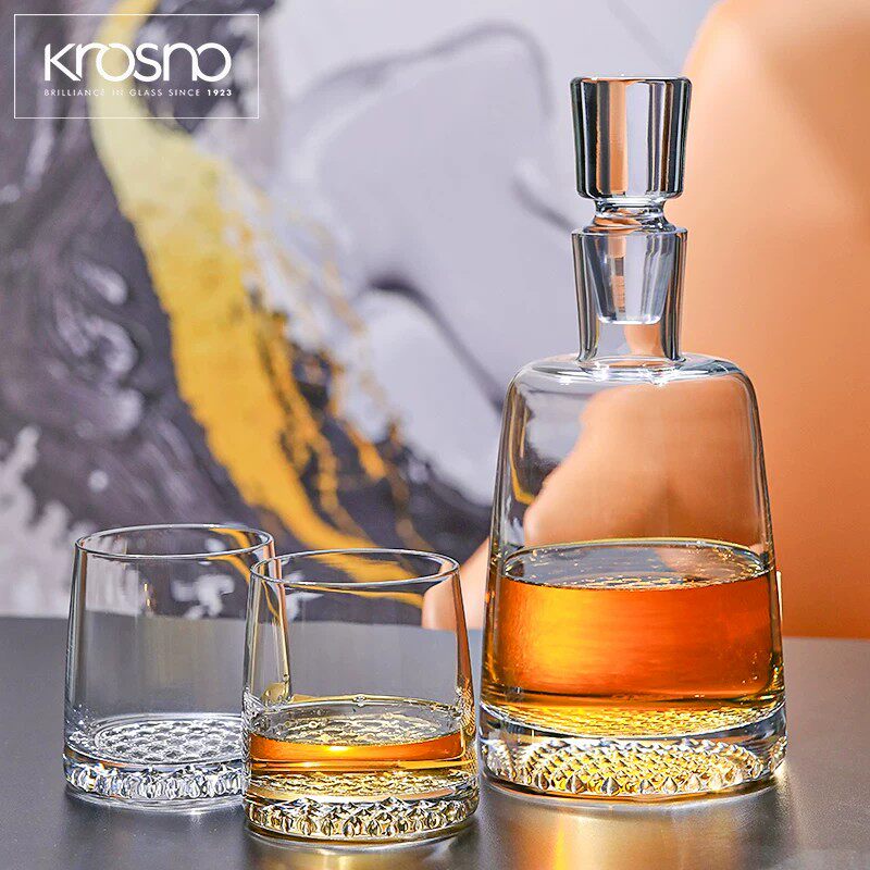 KROSNO波兰进口威士忌杯酒樽套装家用水晶玻璃洋酒杯高档酒具礼盒