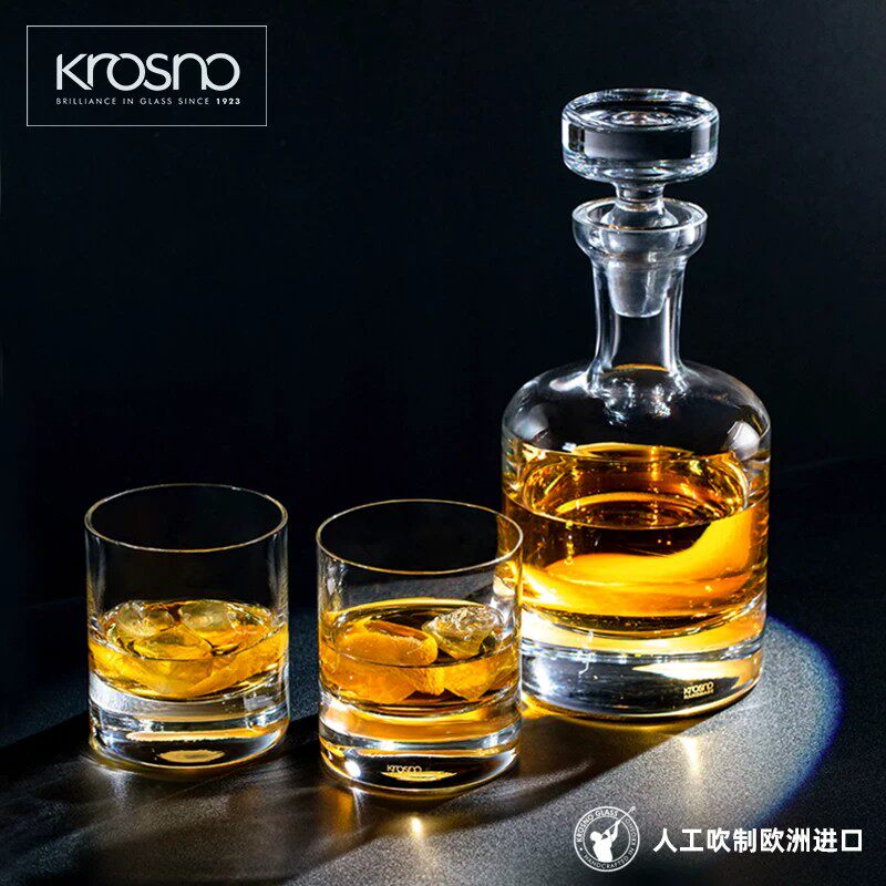 KROSNO波兰进口手工水晶玻璃洋酒瓶家用古典威士忌杯套装酒壶酒具
