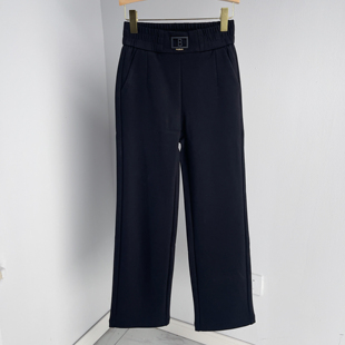 2025冬季新款阔腿裤女松紧腰大码加绒中年妈妈女裤高腰显瘦长裤子