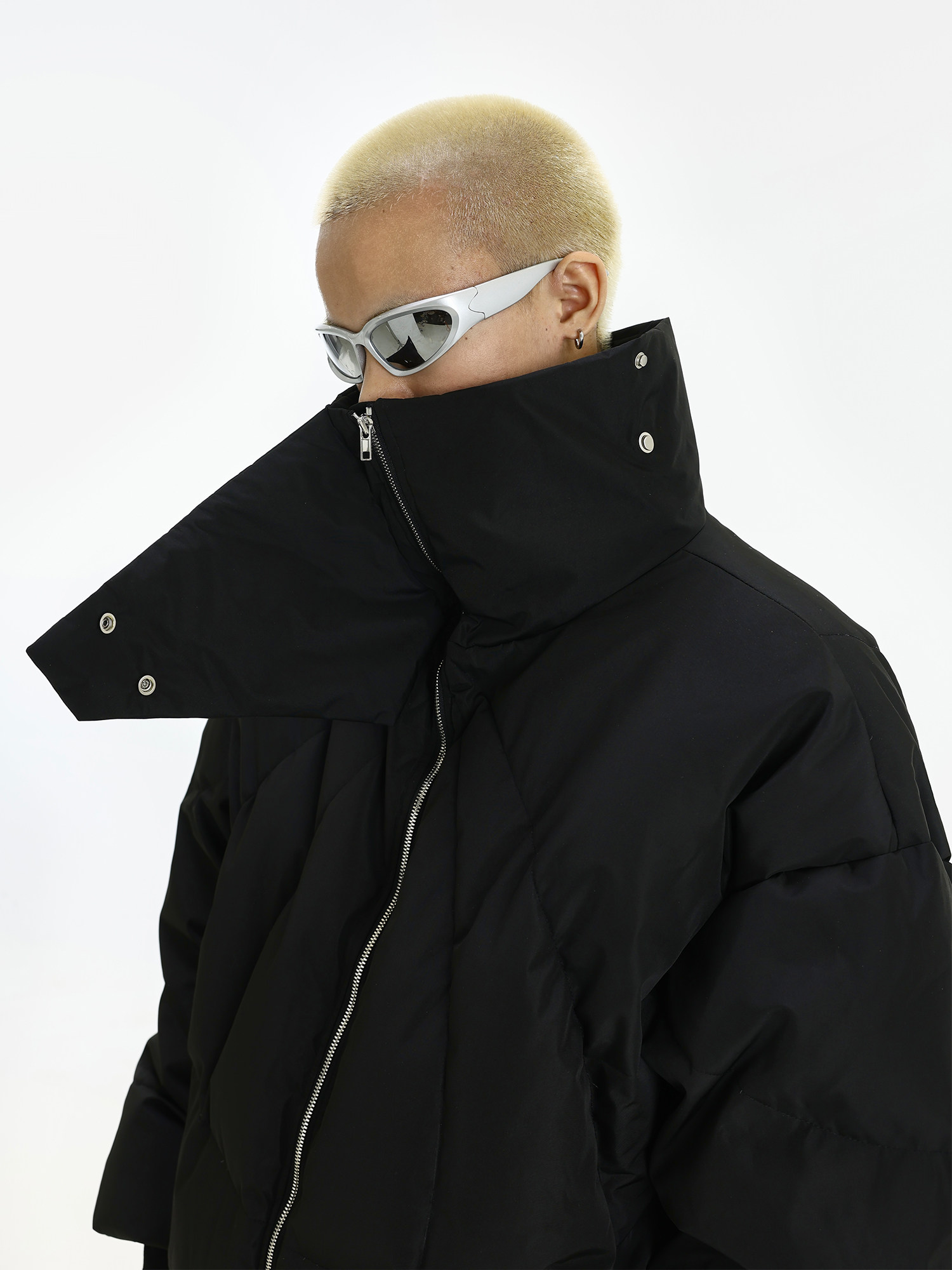 AMERICAN-STYLE RETRO CROPPED STAND-UP COLLAR PRESSED PLEATED COTTON JACKET IN WINTER MENS HIGH STREET DESIGN SENSE NICHE THICKENED WARM ARMOR JACKET