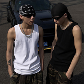 无袖 夏季 百搭宽松罗纹背心运动内穿上衣男女潮街头情侣打底衫 t恤