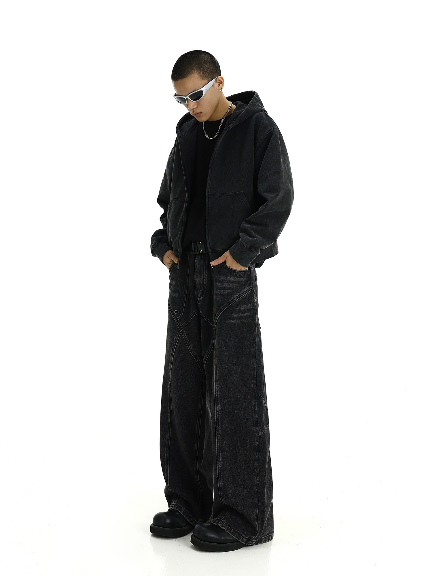 AMERICAN-STYLE NICHE PANTS MENS DESIGN SENSE IS COLD HIGH-END STYLE TRENDY BRAND HANDSOME FRIED STREET JEANS TIDE