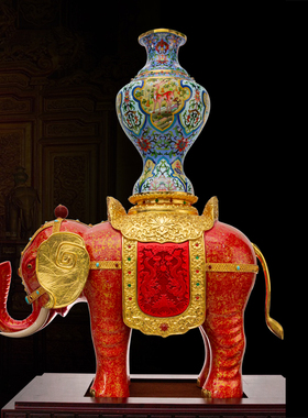 《福运吉象》漆器珐琅尊张同禄