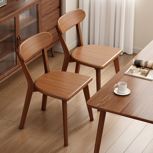 实木餐椅家用餐桌椅商用简约靠背椅复古椅子