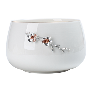 晟窑白瓷茶洗家用特大号茶渣缸水盂杯洗大容量废水缸收纳碗茶杯盆