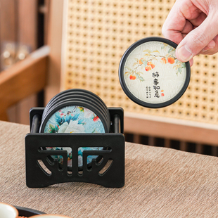 晟窑国风中式玻璃茶垫杯垫茶杯垫功夫茶杯托茶托防烫创意茶具配件