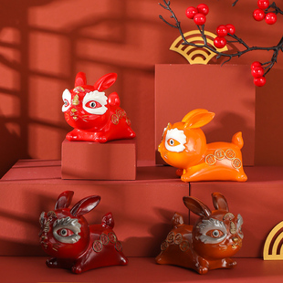 晟窑冲水感温变色兔子茶宠卡通装饰摆件创意可养茶玩功夫茶道配件