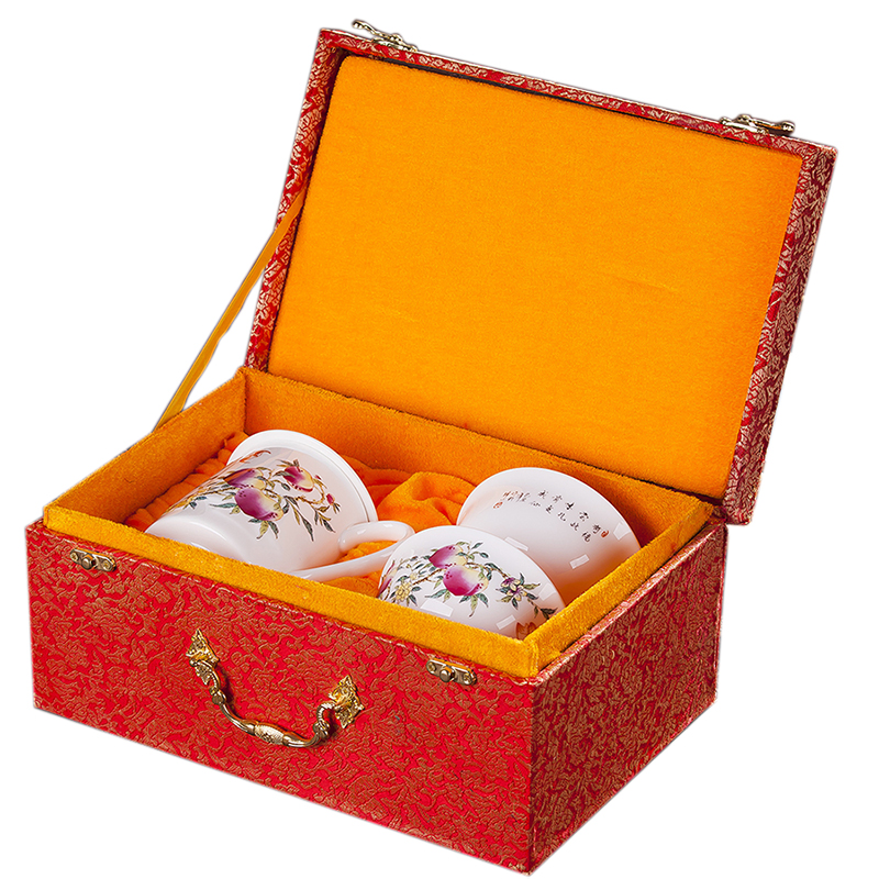 陶瓷寿碗寿桃杯福寿寿庆生日回礼