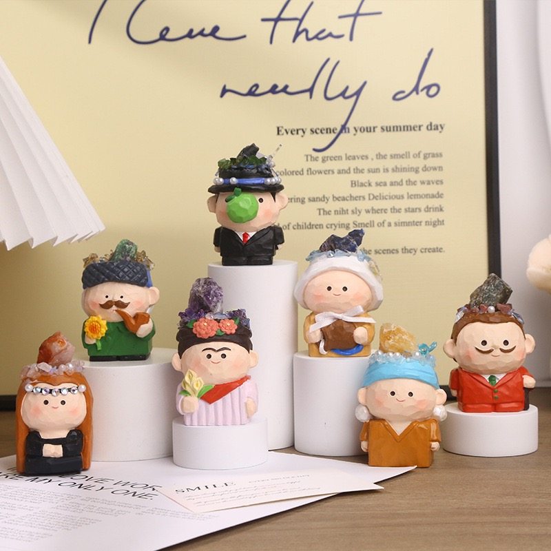 卡通创意桌面摆件盲盒 大艺术家DIY能量盲盒居家办公室桌面装饰