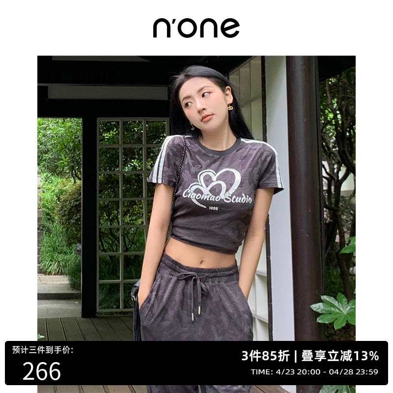 NONE短袖休闲印花T恤女