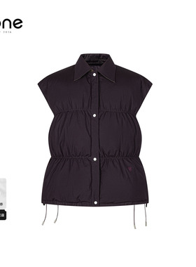 none 简约羽绒马甲女2025冬新款无袖深紫色翻领时尚叠穿百搭外套