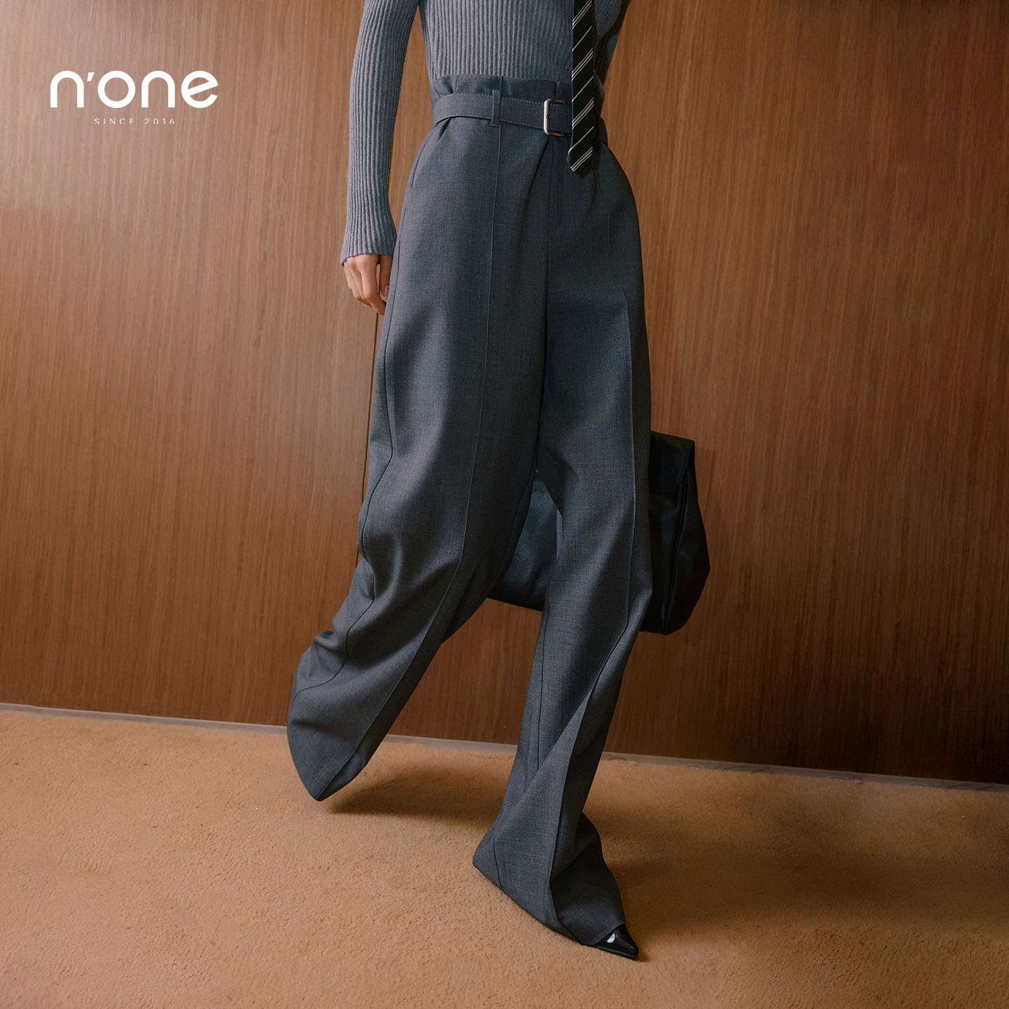none韩系宽松慵懒风阔腿西装裤图片