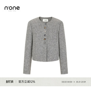 女圆领短款 气质千金名媛小香风外套2025秋新款 百搭上衣 法式 none