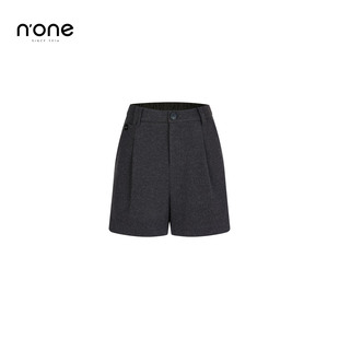 高腰捏褶显腿长小个子百搭裤 none 新款 女2025冬季 子 气质灰色短裤