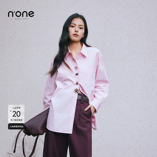 轻奢高级感减龄单排扣 none 欧若风洋气衬衫 上衣女2025秋季 新品
