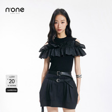none 2025夏季新款女时尚上衣洋气时髦减龄短袖修身轻奢高级感