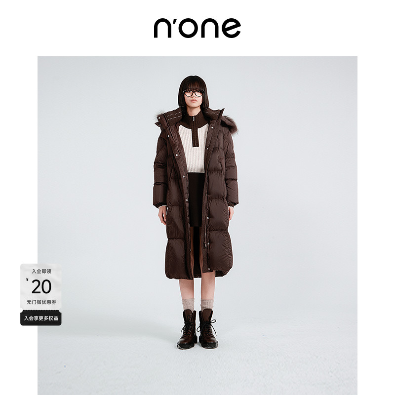 none立领毛领帽斜插口袋羽绒服