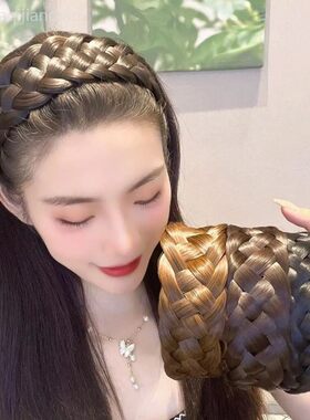 遮前额白发宽边发箍遮盖神器假发