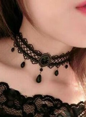 白色花边蕾丝项链颈饰cho