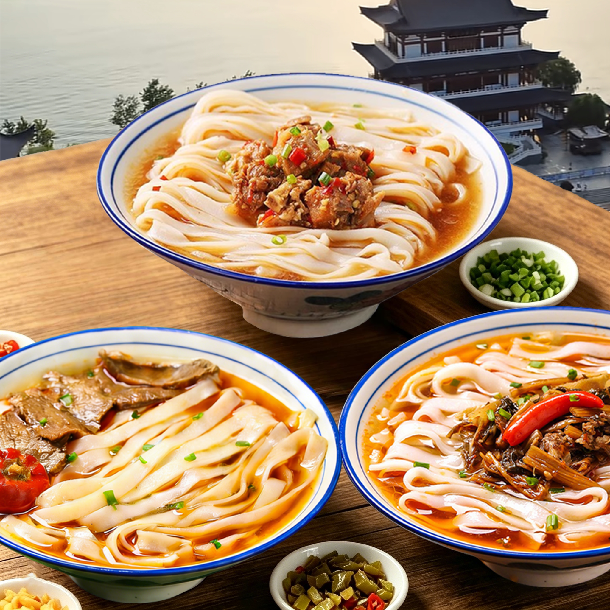 长沙米粉网红特色小吃早餐正餐酸辣肉丝红烧牛肉原汤肉丝剁椒排骨