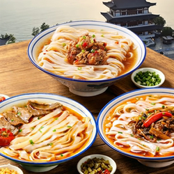 长沙米粉网红特色小吃早餐正餐酸辣肉丝红烧牛肉原汤肉丝剁椒排骨
