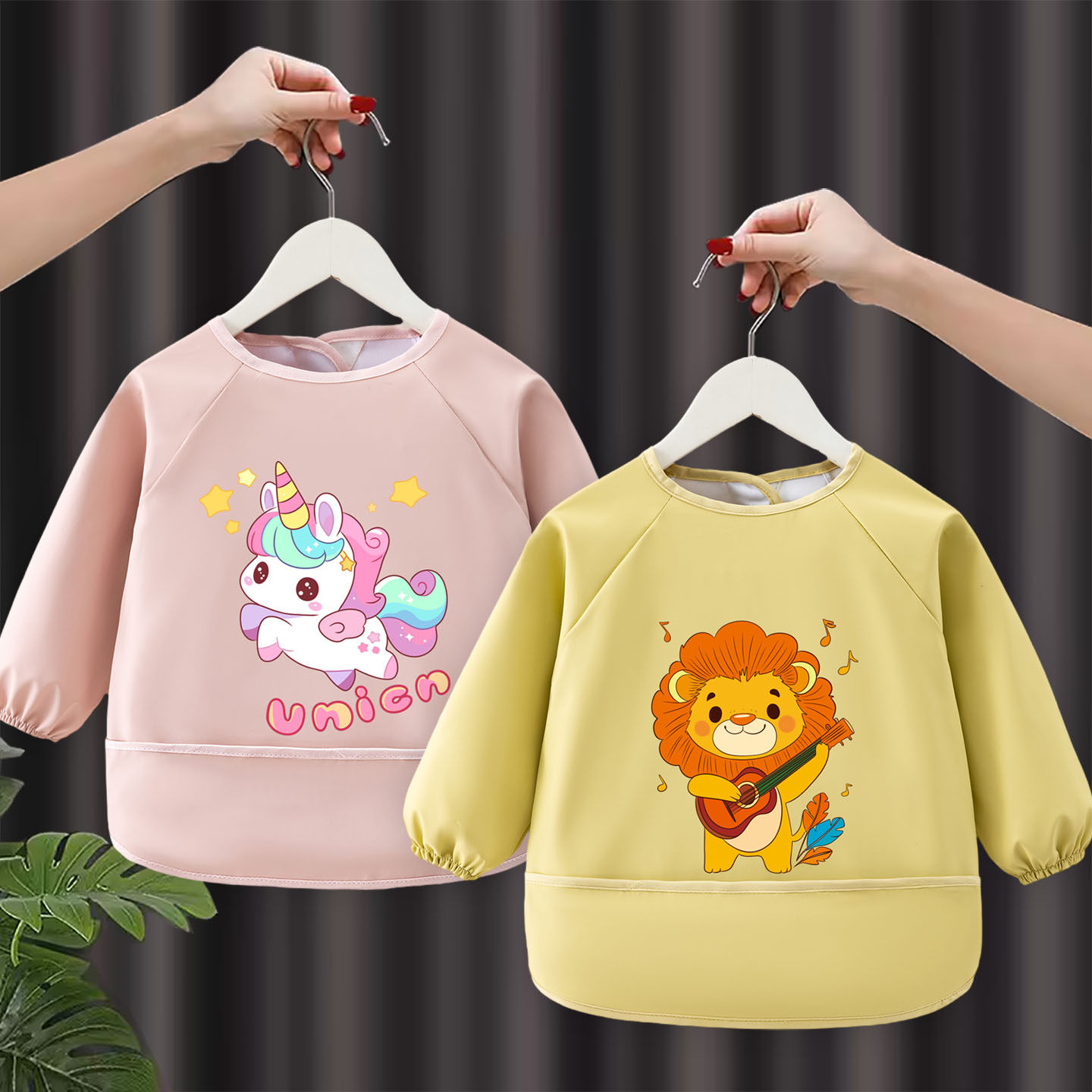 儿童罩衣长袖秋冬外穿防水防脏PU皮免洗婴儿围裙宝宝吃饭围兜护衣,童装/婴儿装/亲子装,反穿衣/罩衣,淘宝优惠券,粉丝福利购,淘宝优惠卷