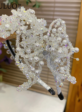CL493轻奢手工蝴蝶发箍女高级感外出佩戴头箍显脸小发卡发饰头饰