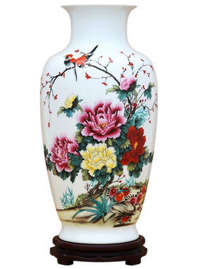 景德镇陶瓷器中式插花瓶客厅工艺品摆件家居玄关电视柜装饰品摆设