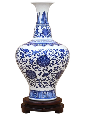 景德镇仿古风缠枝莲玄关家居装饰