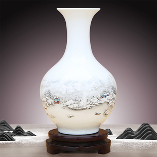 景德镇陶瓷器办公室花瓶摆件工艺品客厅插花家居博古架酒柜装 饰品