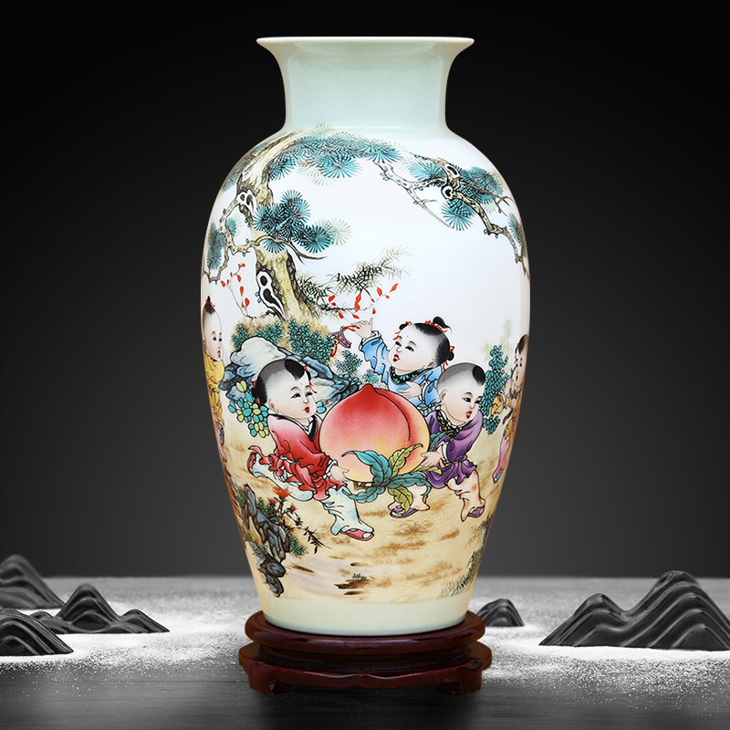 景德镇陶瓷器新中式花瓶客厅摆件家居玄关电视柜装饰品瓷瓶摆设