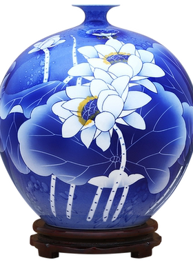 傲世瓷业泼彩青花石榴瓶