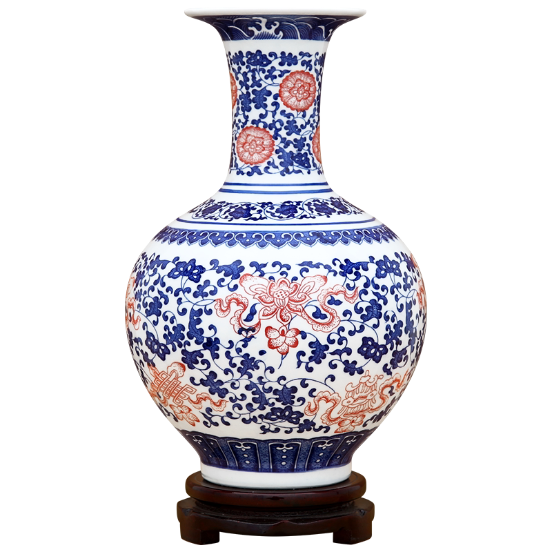 景德镇陶瓷器仿古青花瓷花瓶客厅摆件家居酒柜博古架装饰品摆设