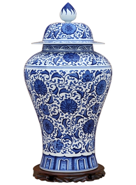 傲世手绘缠枝莲将军罐