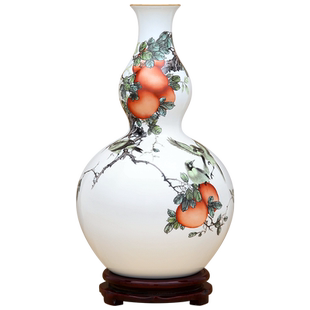 景德镇陶瓷器新中式花瓶葫芦摆件工艺品客厅办公室家居装饰品瓷瓶