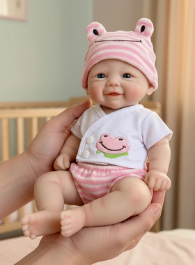 NPK重生娃娃12英寸纯实心硅胶Q弹可拉扯软绵睁眼生日礼物收藏手办
