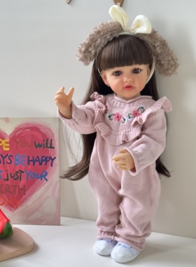 NPK55厘米全胶可入水粉连体衣仿真娃娃 可爱过家家玩具 女孩