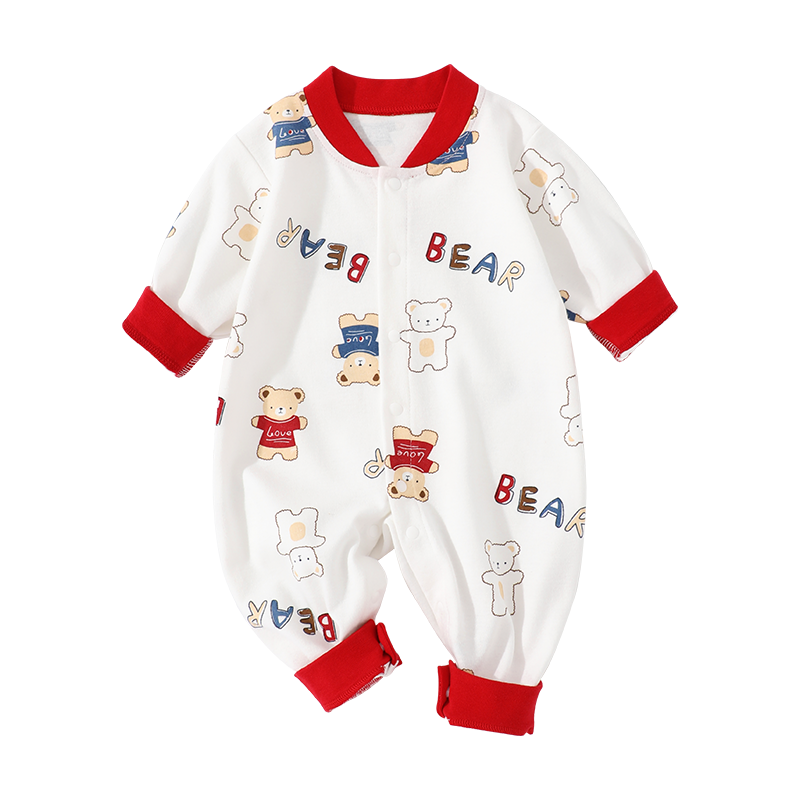 婴儿衣服秋装新生儿连体衣春秋款纯棉男女宝宝保暖衣长袖哈衣爬服