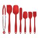 出口烘焙食品级刮刀7件硅胶一体式 蛋糕红色油刷抹刀刮铲